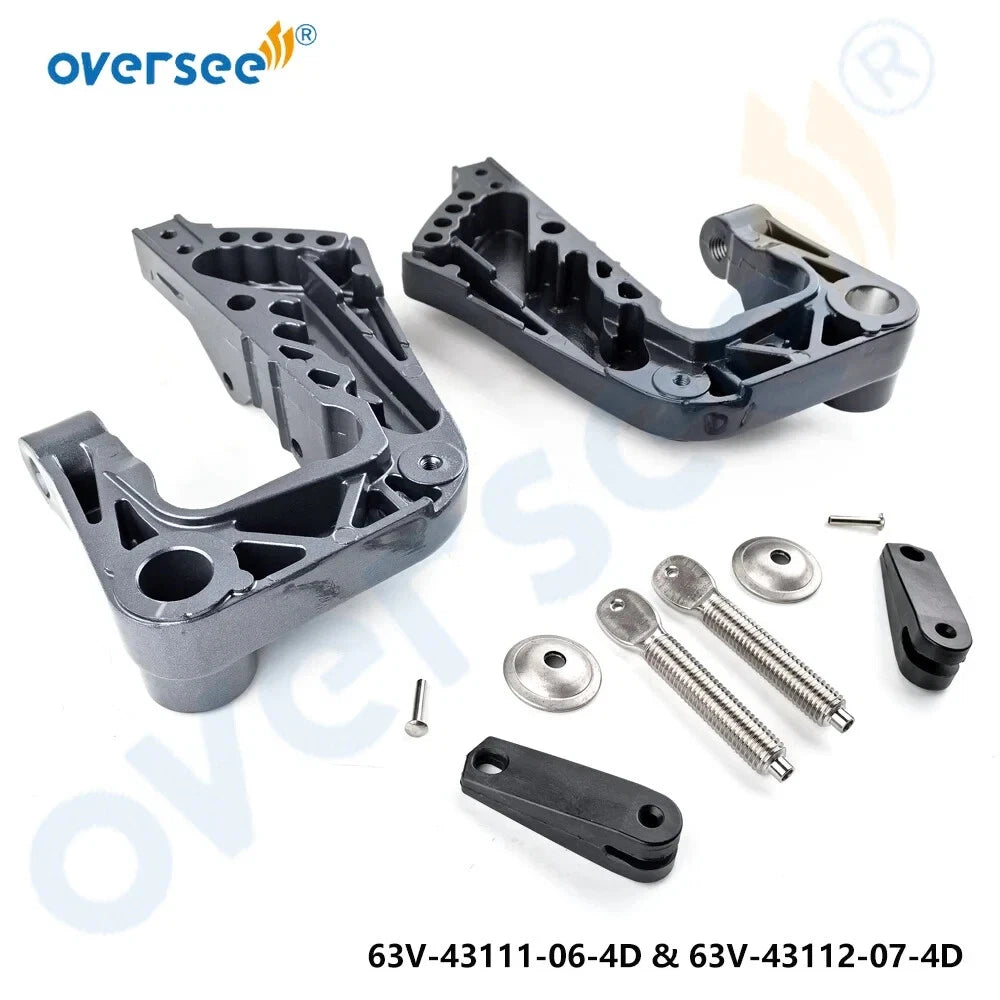 Set of 2 Bracket Clamp for Yamaha 2T 9.9HP 15HP Outboard Motor (63V-43111, 63V-43112)