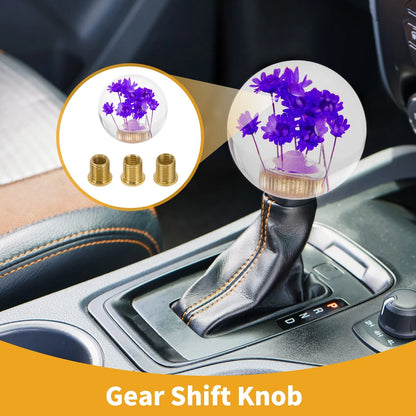 Set of 1 Shift Knob with 3 Adapters for Universal Vehicles (5.4cm, Purple)