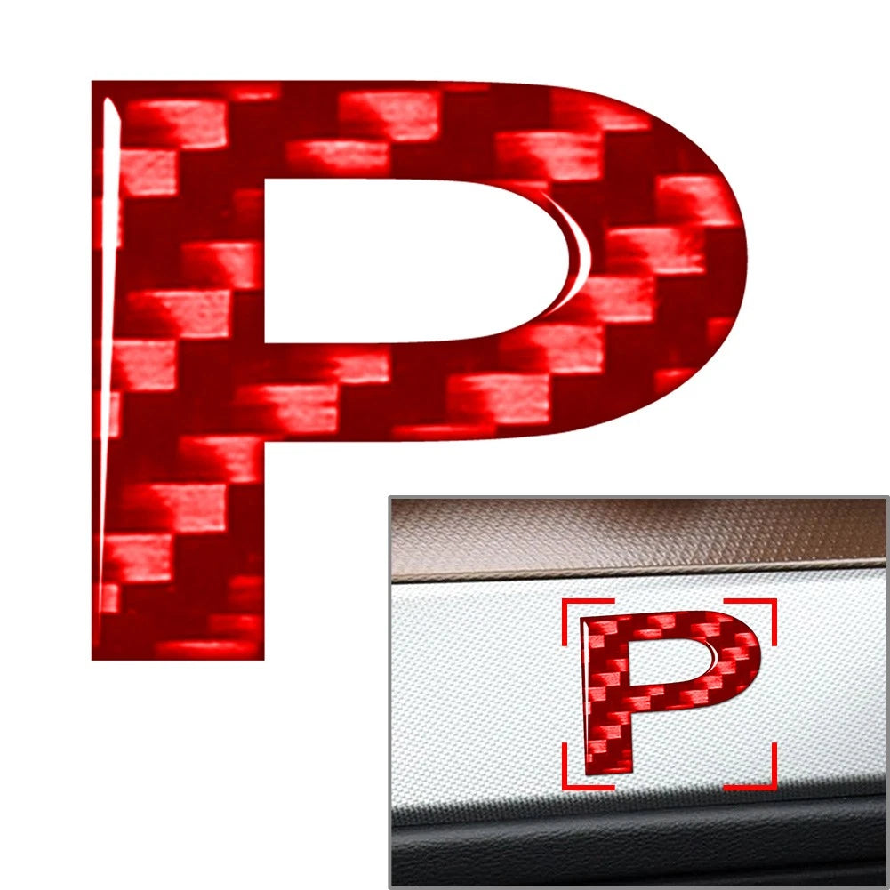 Window Door Wall Car Badge Emblem Alphabet Letter P Decals Stickers Carbon Red