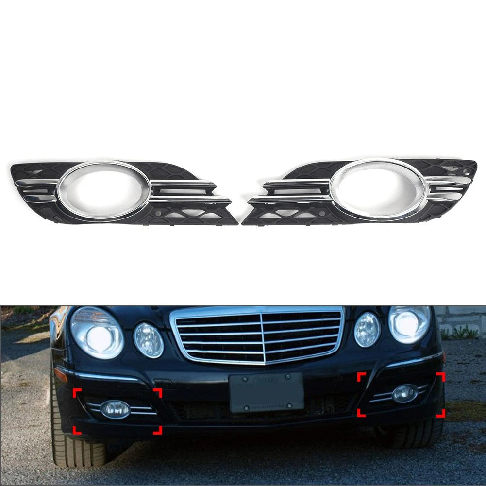 Front Fog Light Grill Cover Trim for Mercedes-Benz E320 E350 E550 E63 (2007–2009)