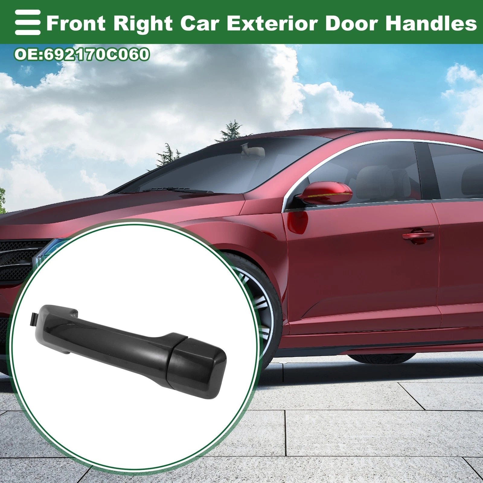 Front Right Exterior Door Handle Replacement for Toyota Sequoia (2011–2019)