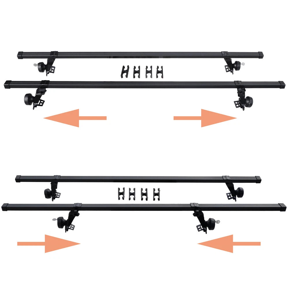 HTTMT SR1001 Roof Rack System for Vehicles with Rain Gutters (130 lb Capacity)