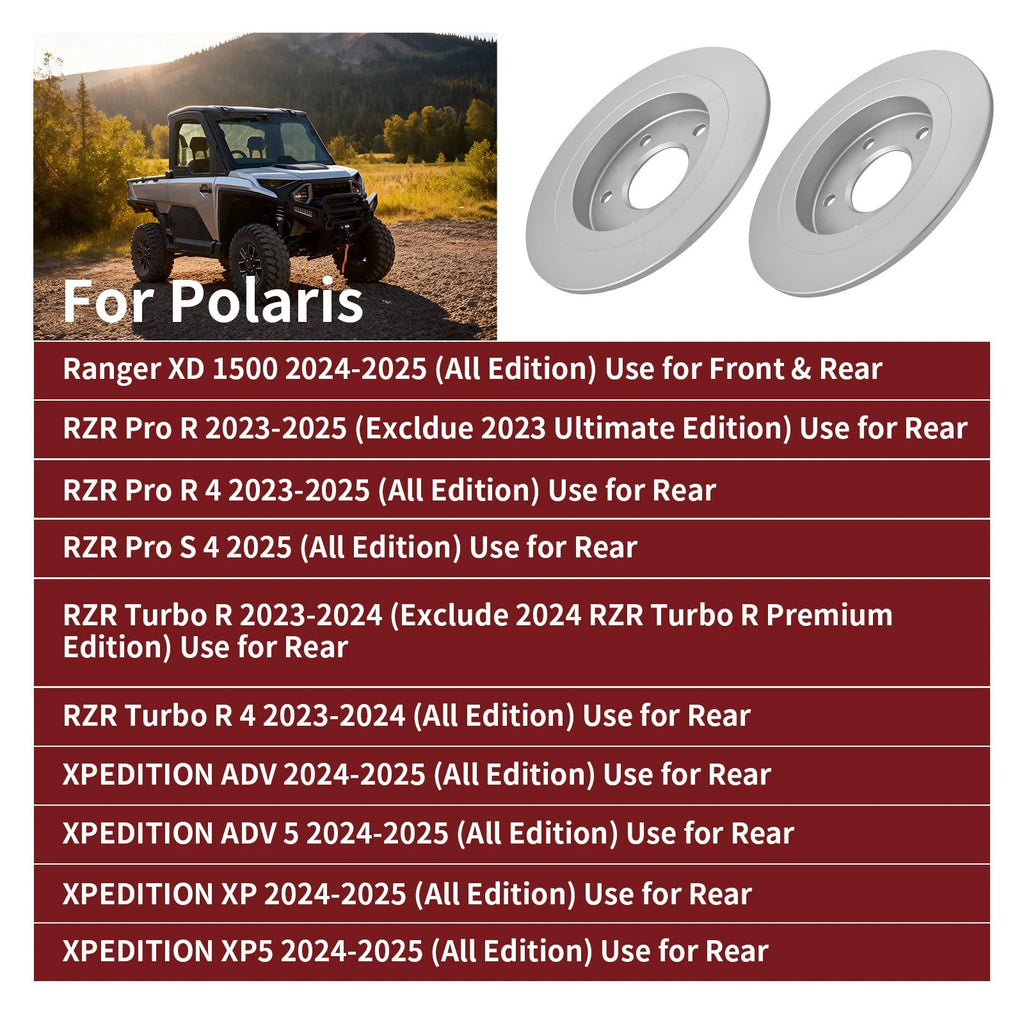 2X Rear Brake Rotor 1914169 for Polaris RZR Pro S 4 (2023–2025) RZR Turbo R 4 (2023–2024)