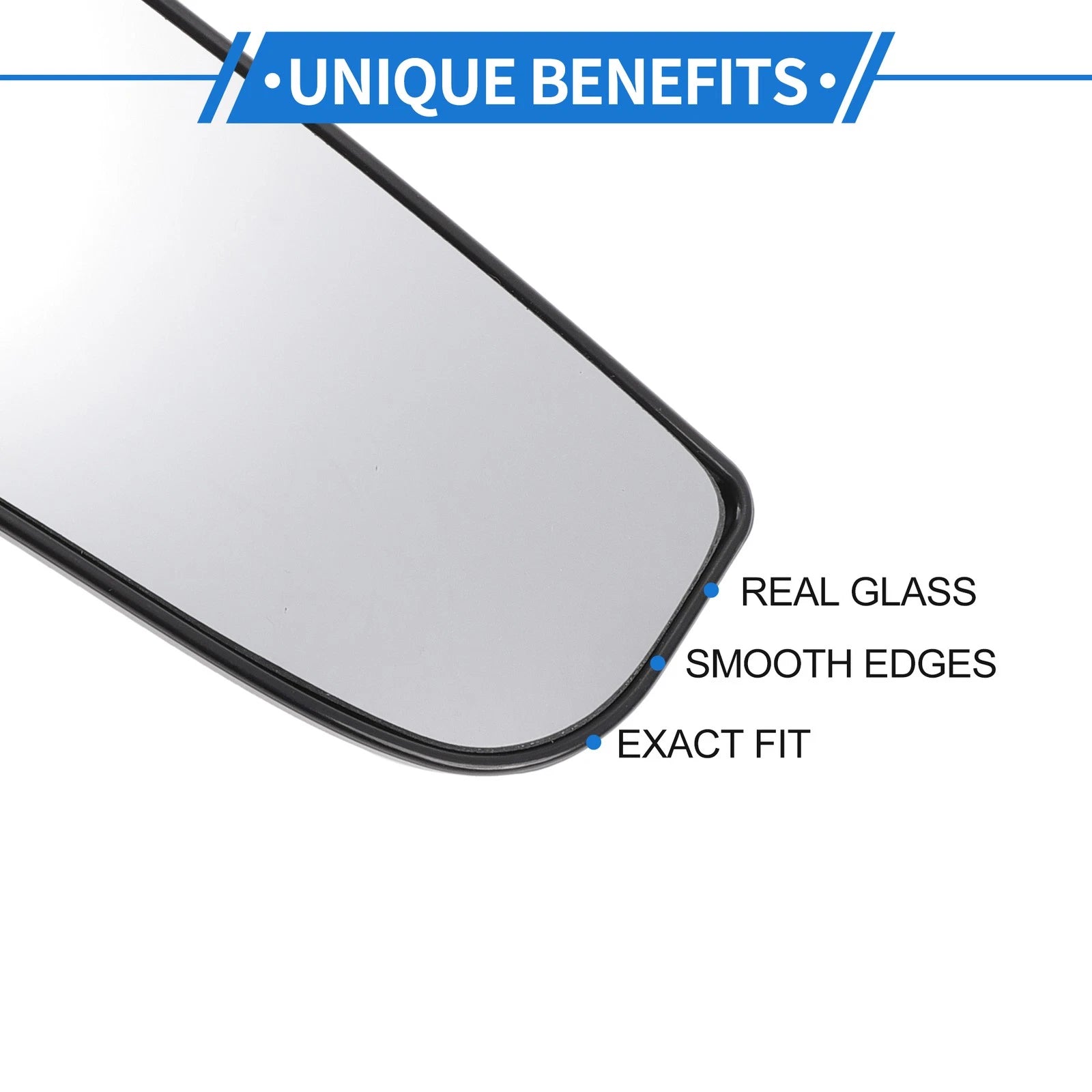 Right Passenger Side Mirror Glass Replacement for Ford (Non-Heated)