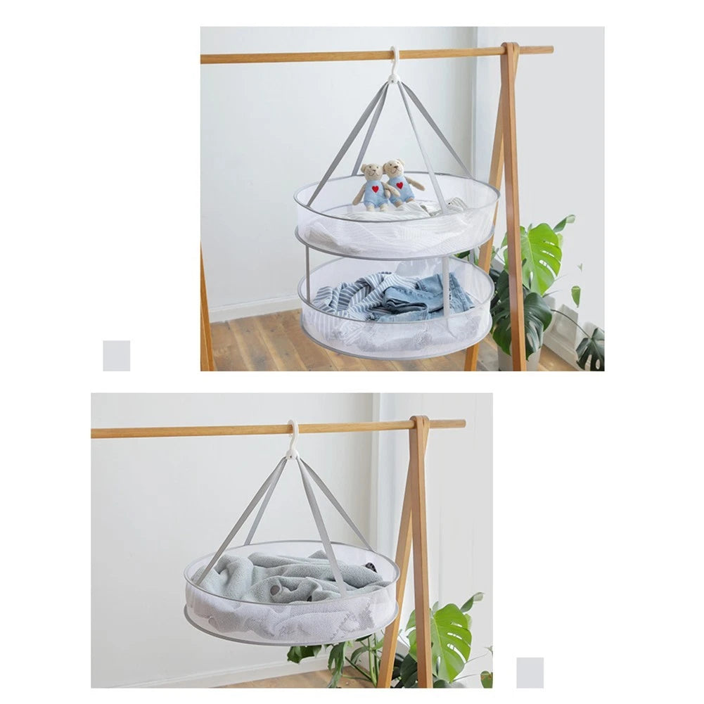 Double-Layer Drying Basket for Indoor Outdoor Use