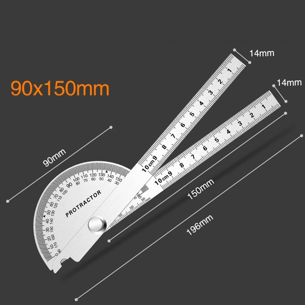 2-in-1 Protractor Ruler for Easy Angle and Length Calculation
