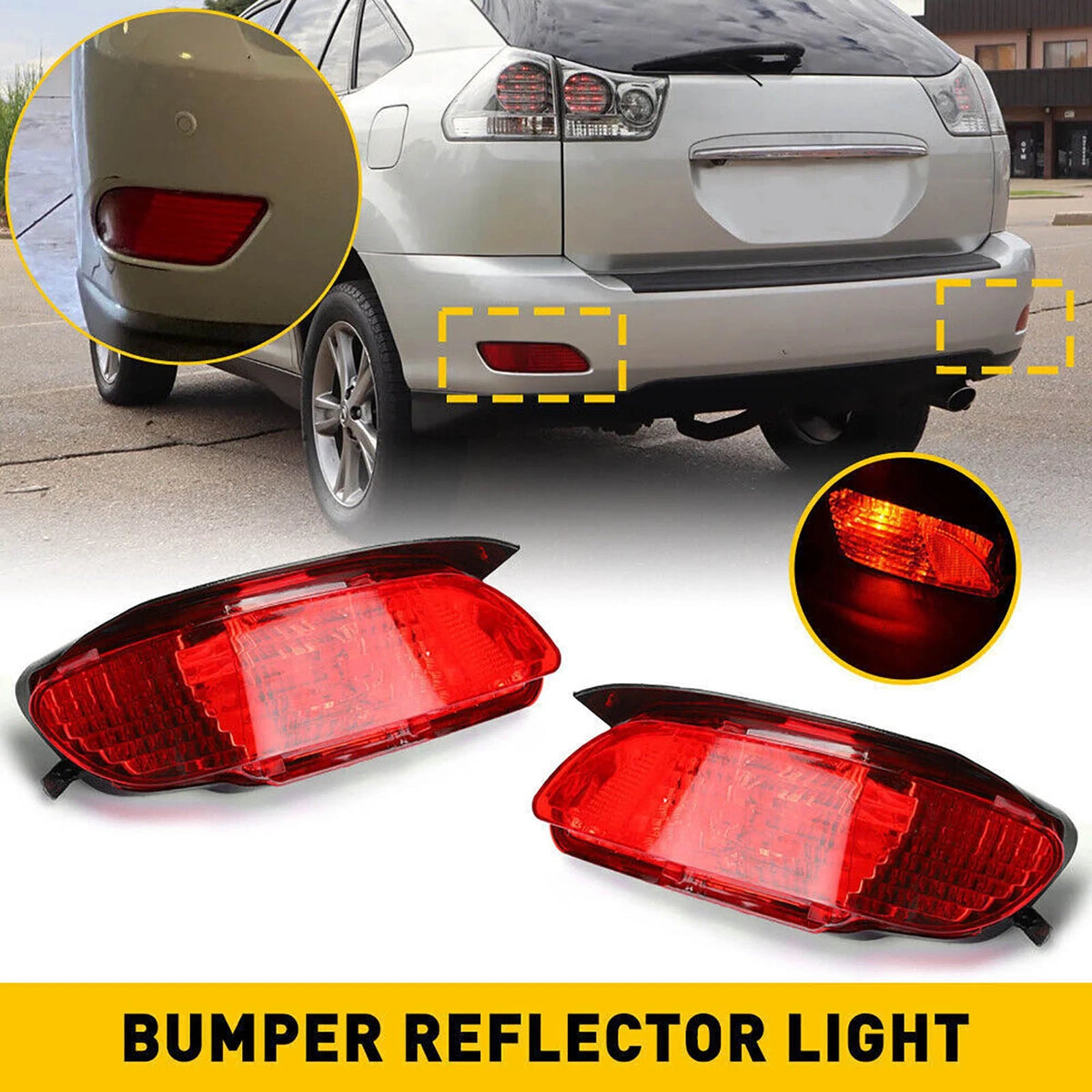 2X Rear Bumper Reflector Light for Lexus RX350 (2007–2009) 81911-0E010