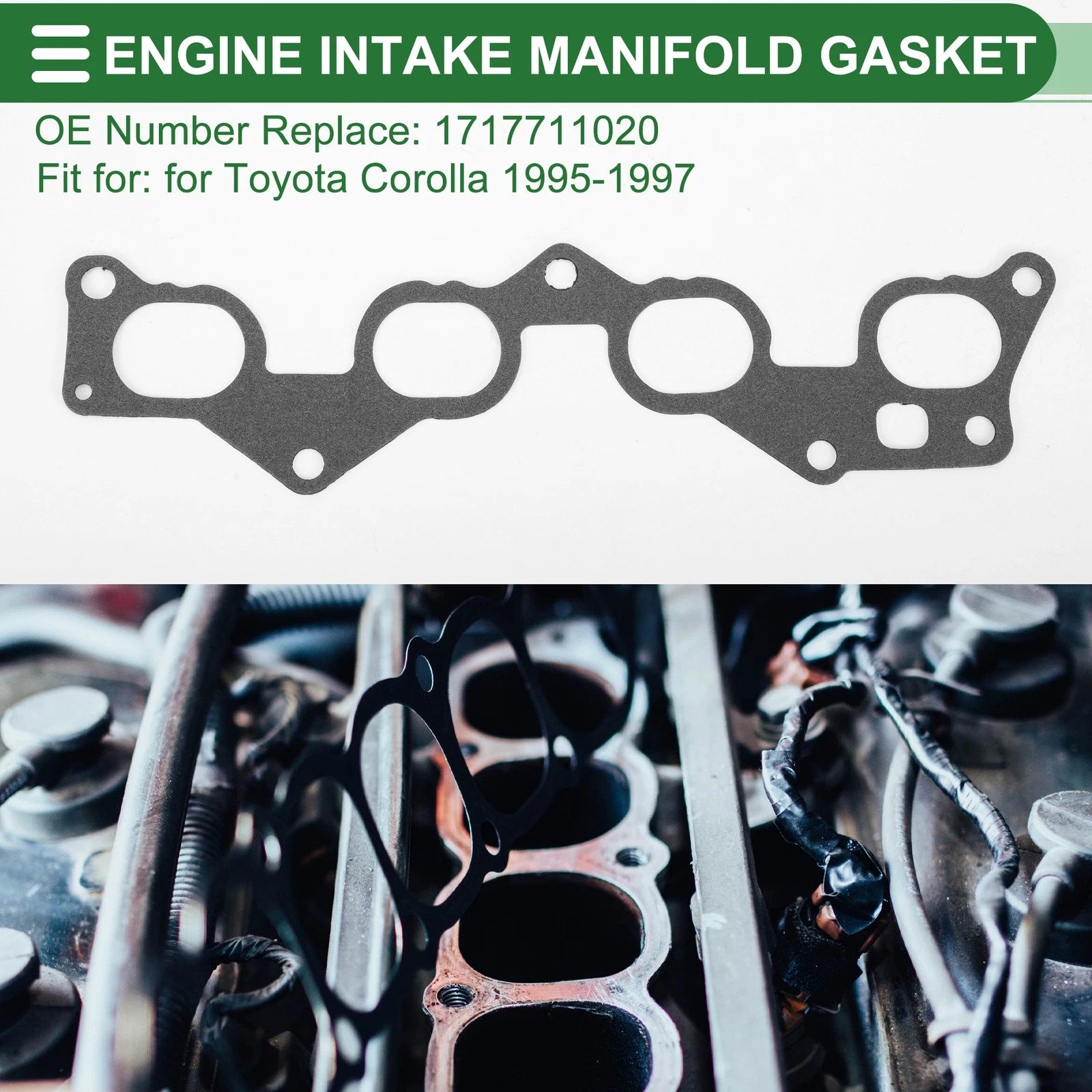 Lower Engine Intake Manifold Gasket Replacement for Toyota Corolla (1995–1997)