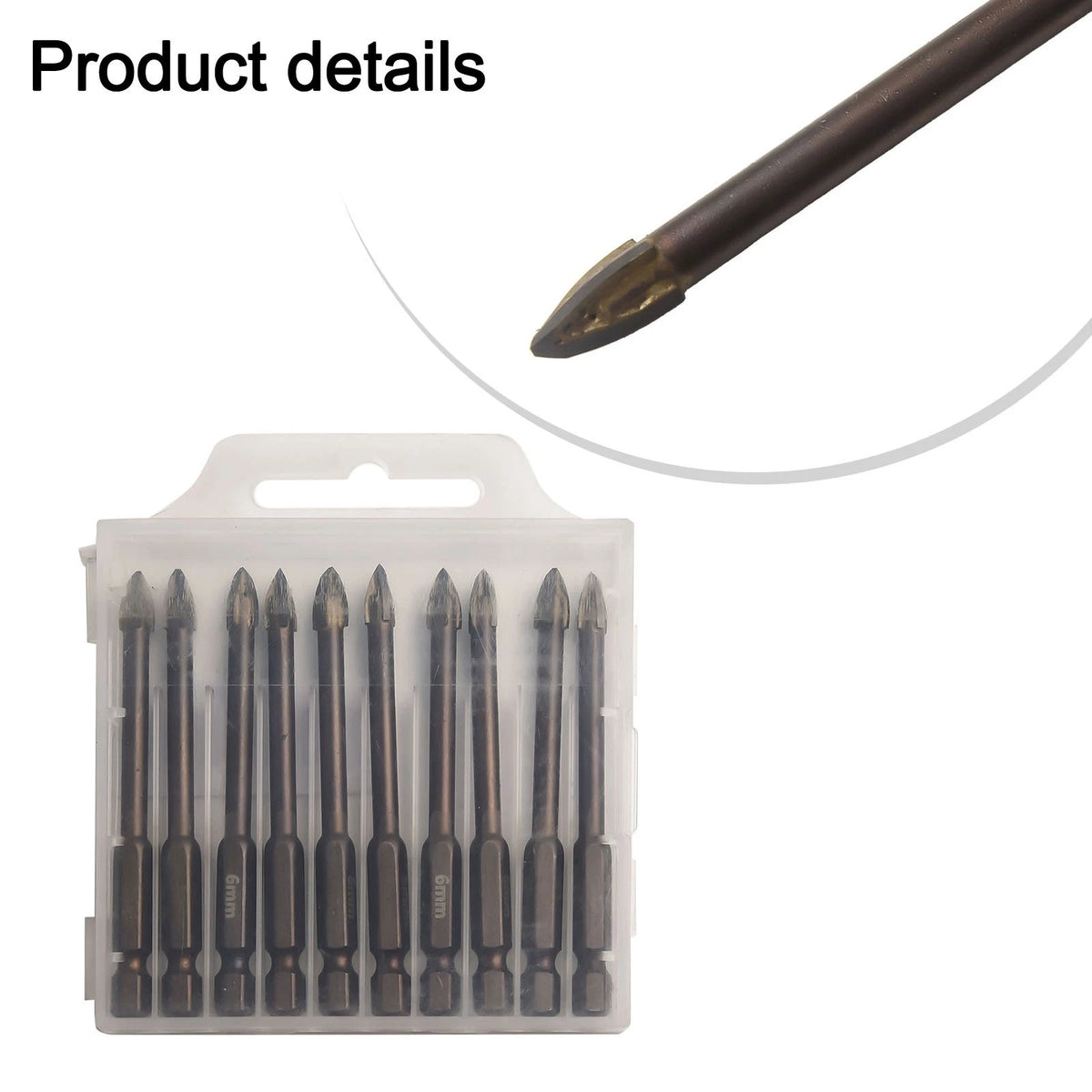 10pcs Tungsten Carbide Drill Bits for Glass Marble