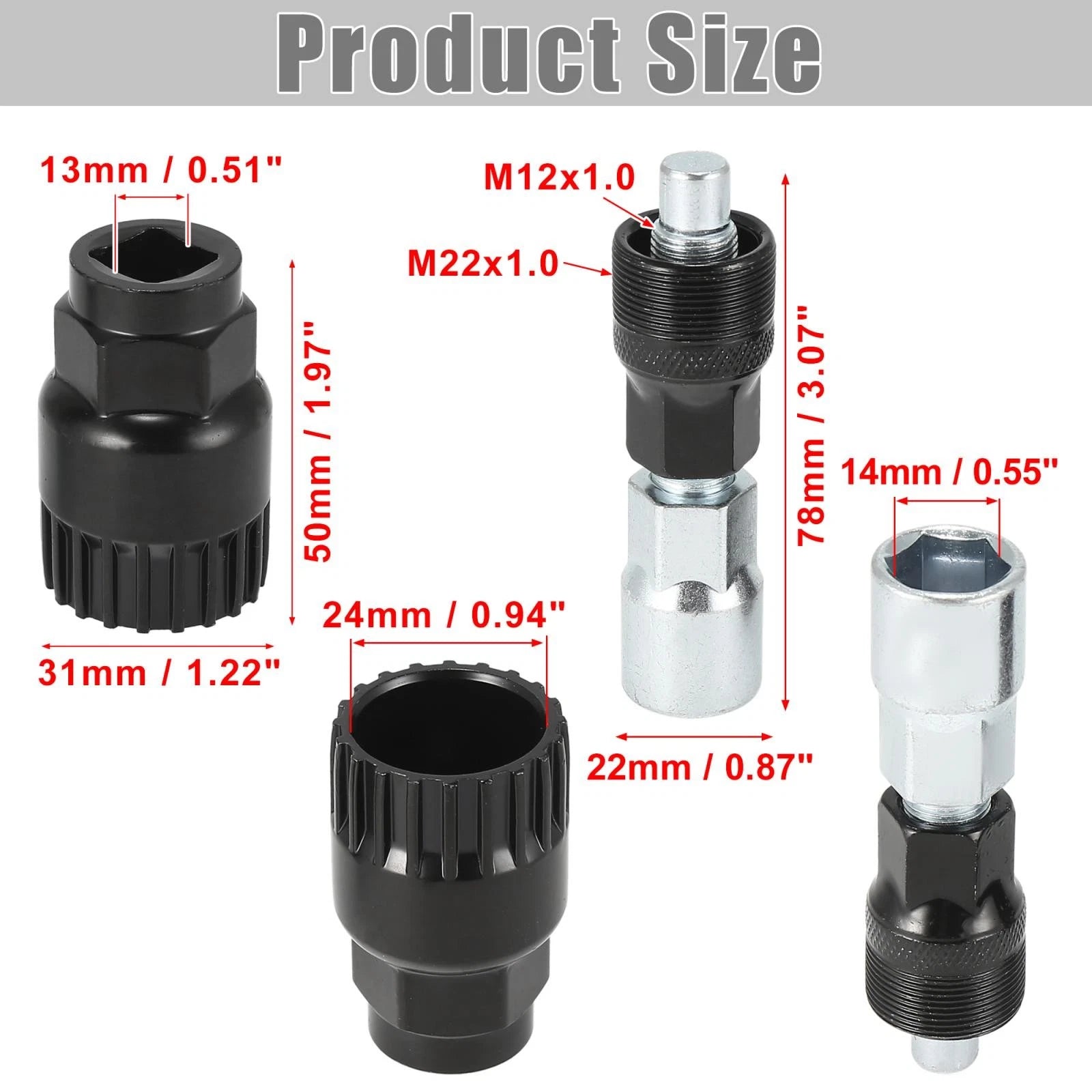 Crank Extractor Puller Kit for Square Taper Bike Repair (1990–2025)