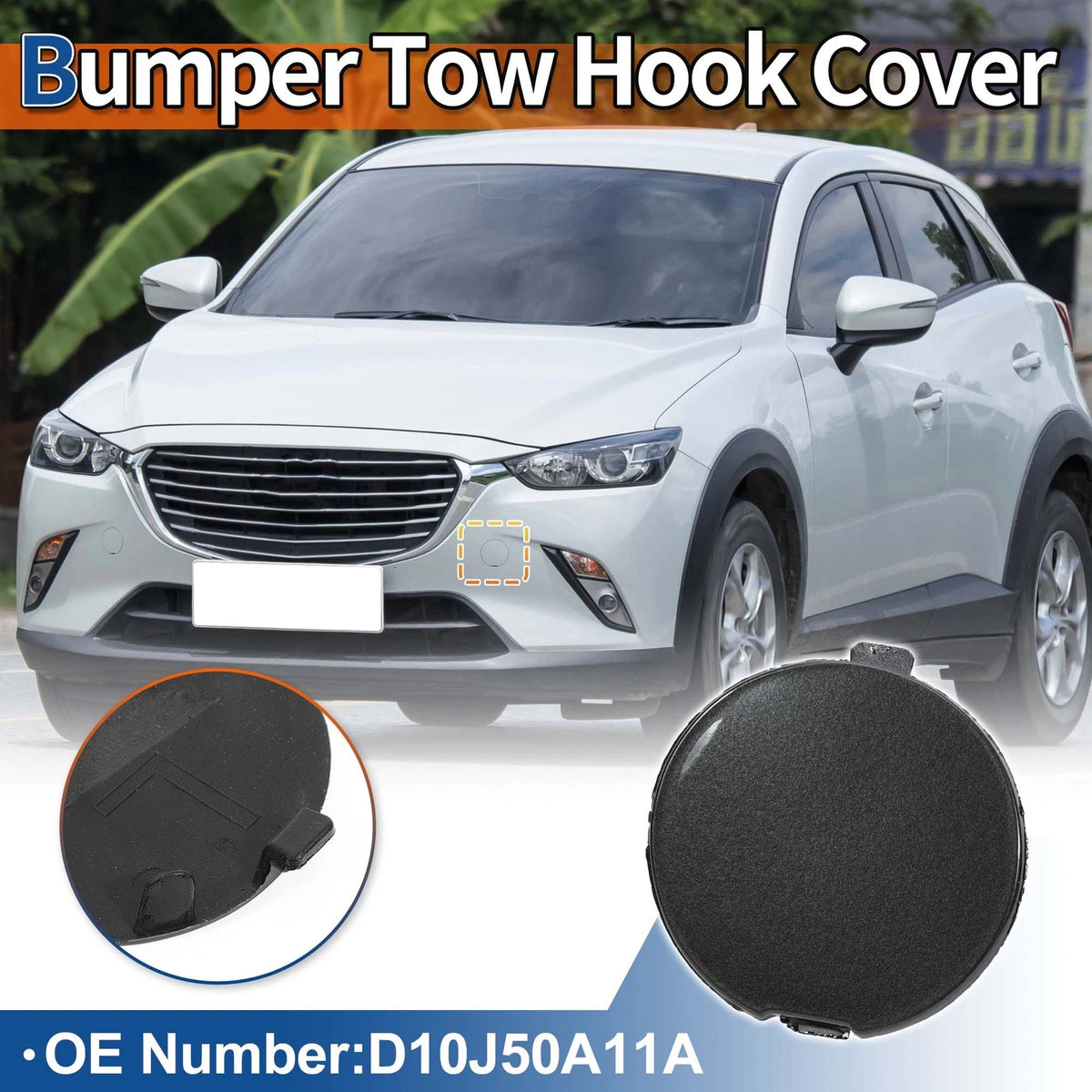 Front Tow Hook Cover for Mazda CX-3 Machine Gray (2016–2021)