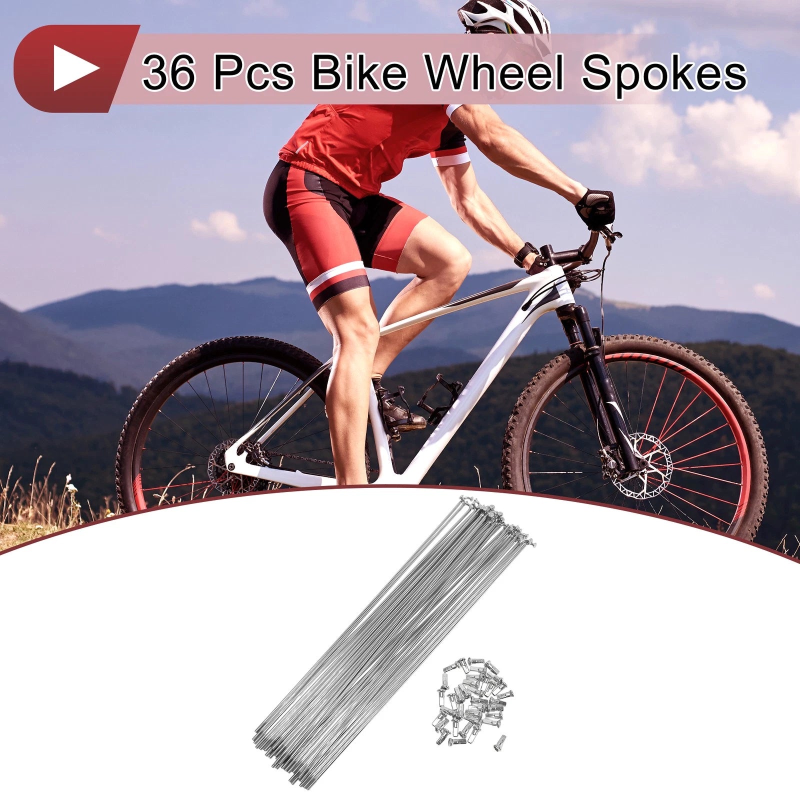 Bicycle Wheel Spokes 271mm 45 Steel Galvanized Set for 12G Wheels (36)