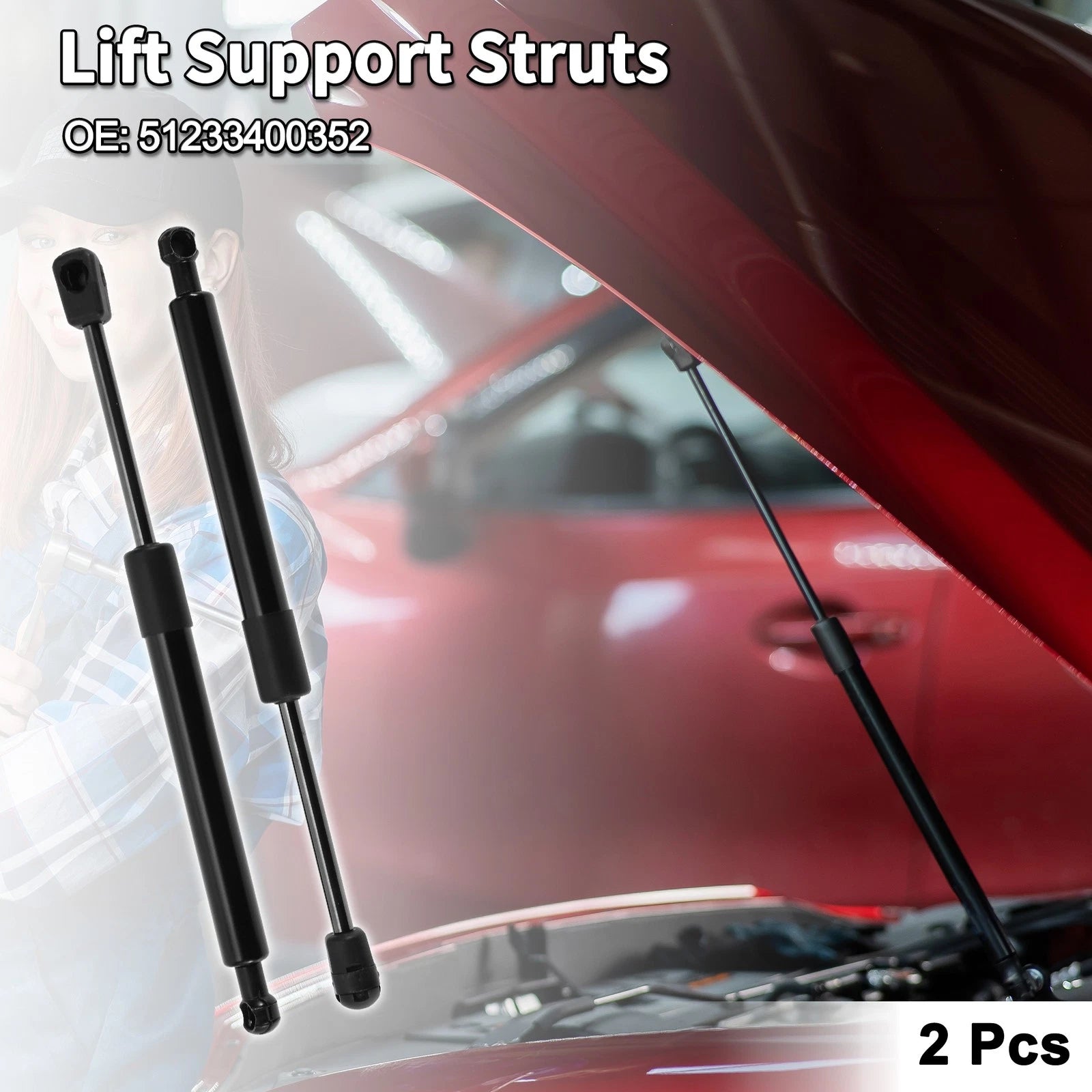 Front Hood Lift Supports Struts Replacement for BMW X3 (2004–2010)