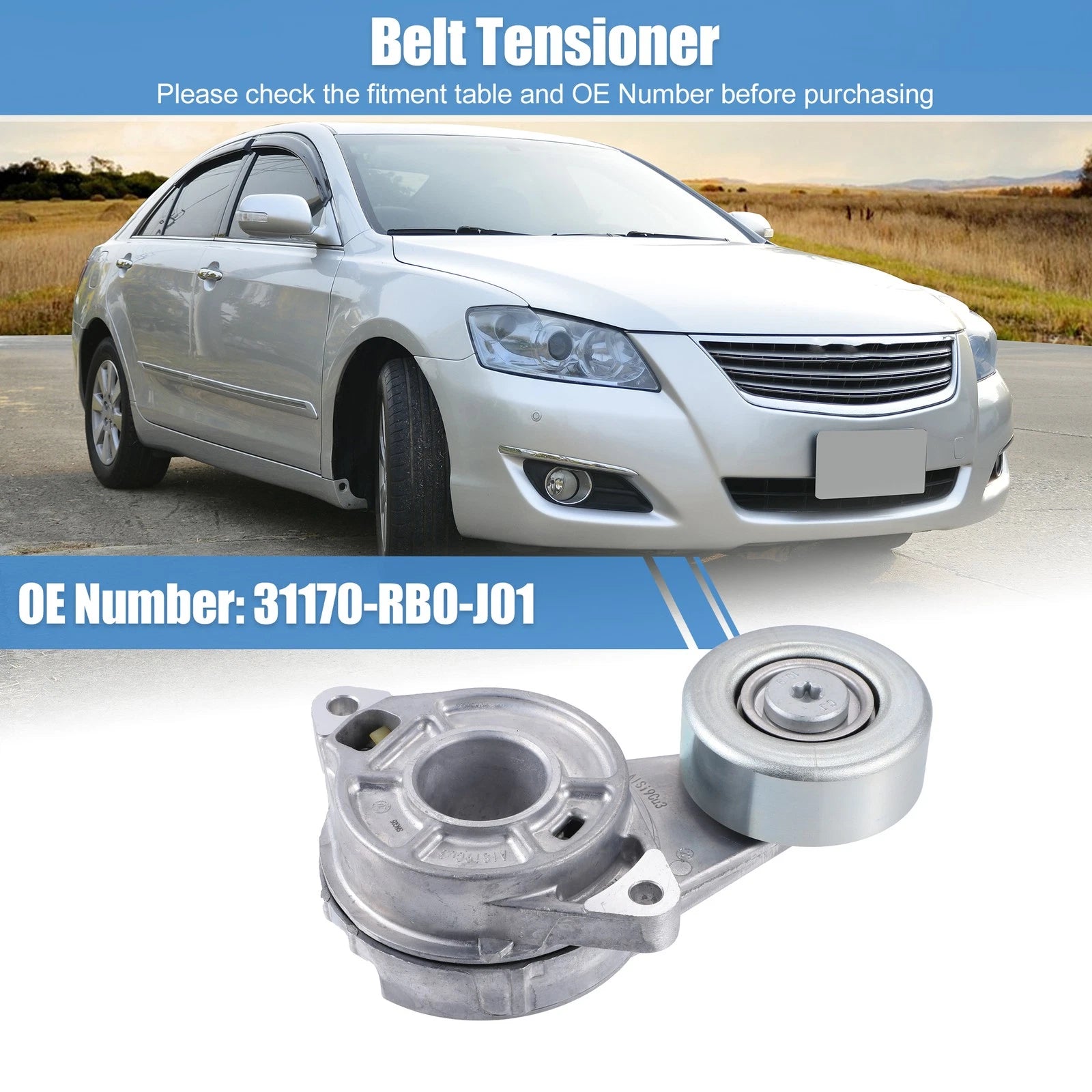 Engine Belt Tensioner Pulley Replacement for Honda Fit (2009–2013) L4