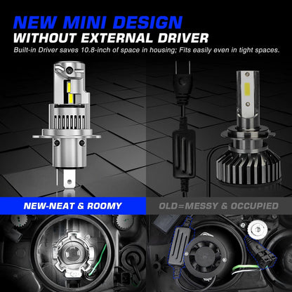 H4 9003 LED Headlight Bulb for 90W 20000LM 6500K