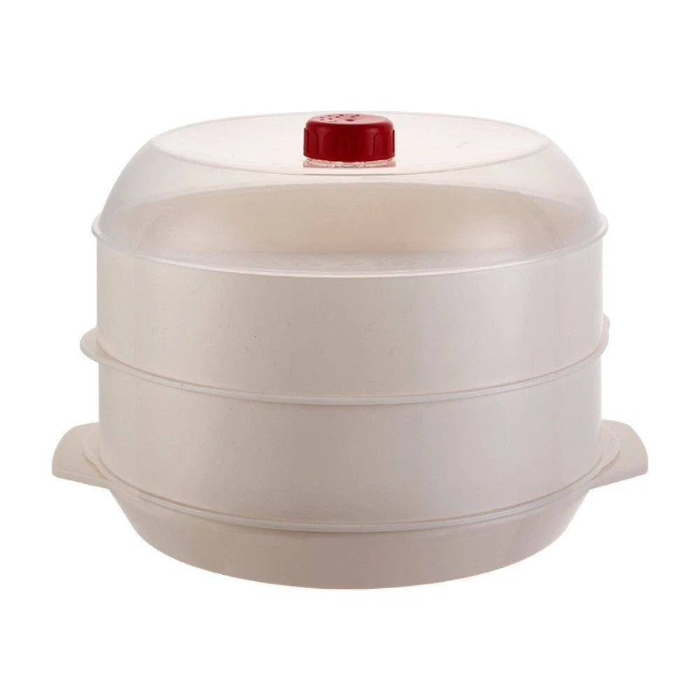 Plastic Microwave Steamer for Vegetables with Transparent Lid