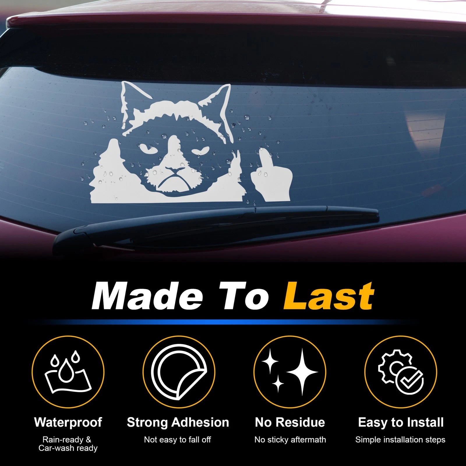 Reflective Bumper Decal for Unhappy Cat (Personalized)