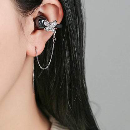 Drop Ear Cuff Light Charm for Open-Ear Earphones (Floral Bowknot Design)