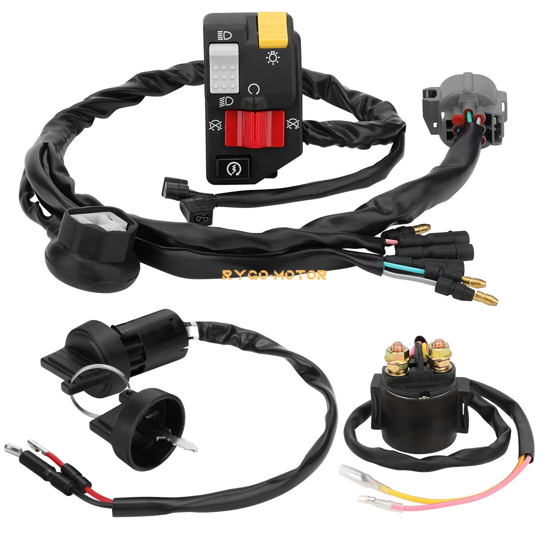 Handlebar Key Starter Relay Switch Kit for Honda TRX300EX Sportrax 1993–2006