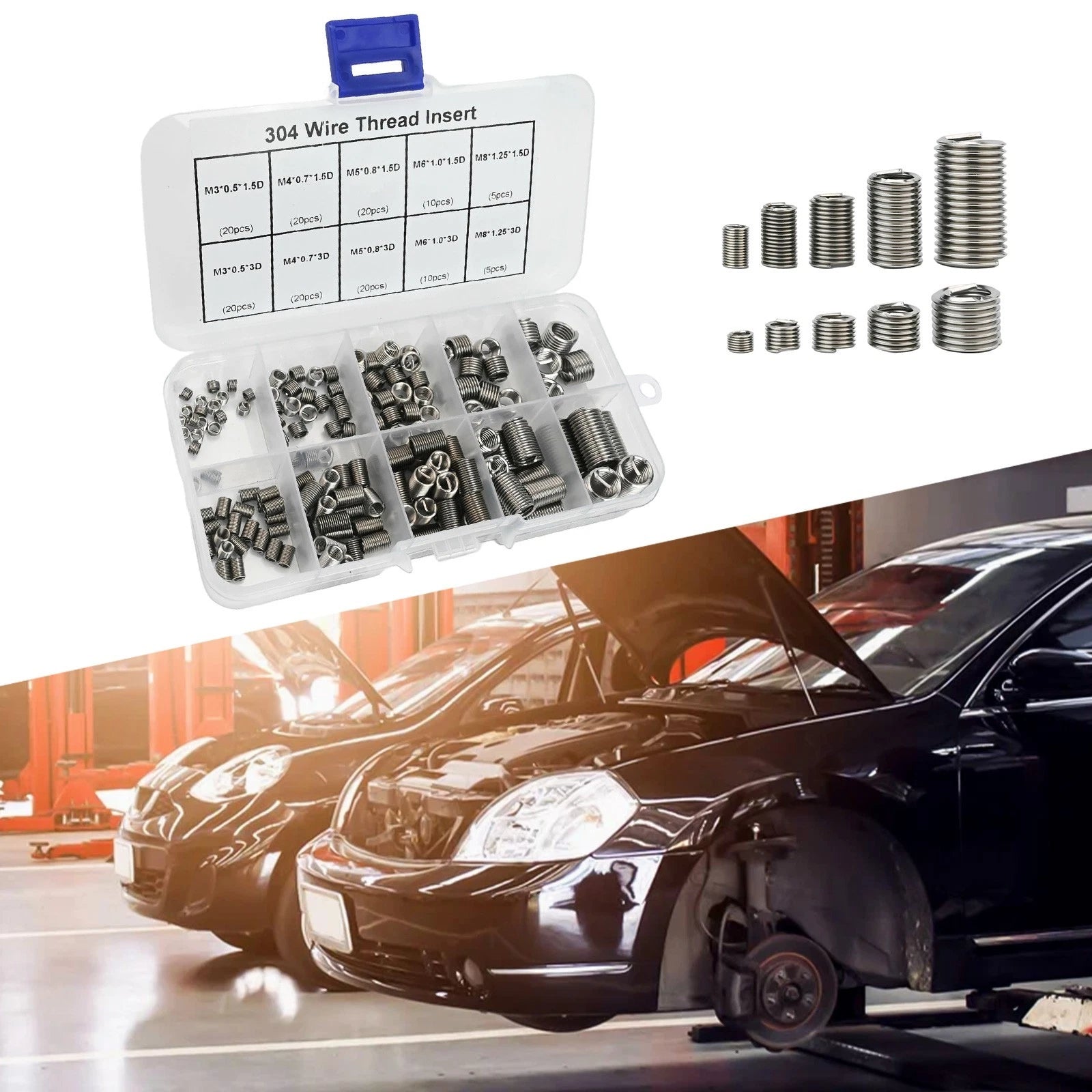 Stainless Steel Insert Kit for M3 M8 (150 Pieces)