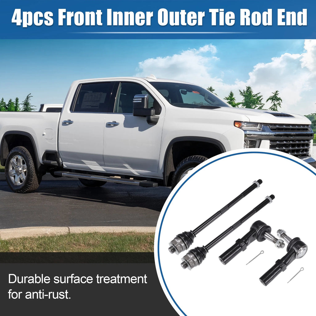 4pcs Front Inner Outer Tie Rod End Links Kit for Chevrolet Avalanche (2007–2013)