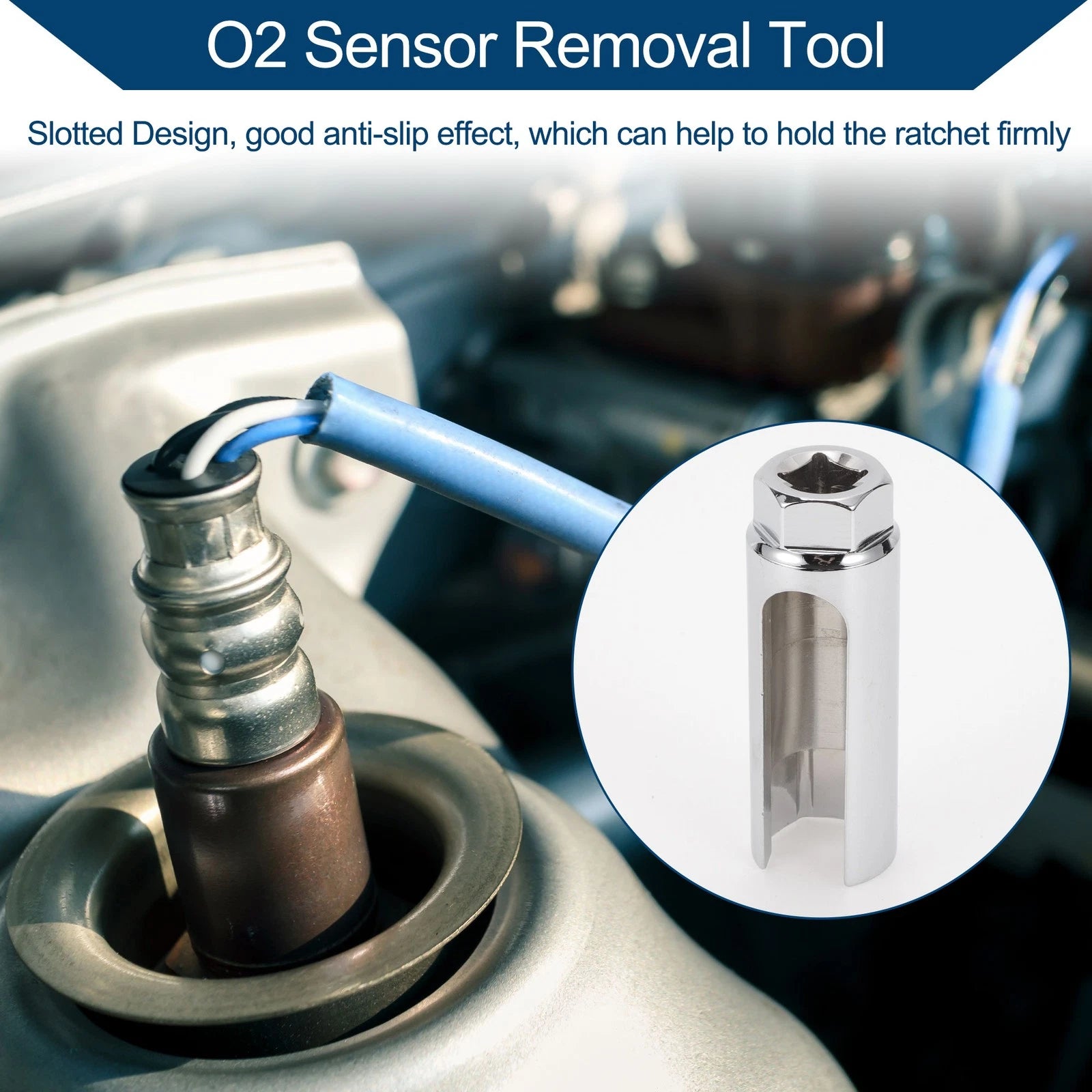 Oxygen Sensor Socket 22mm for Universal Vehicles (1/2 inch, 6 Point)