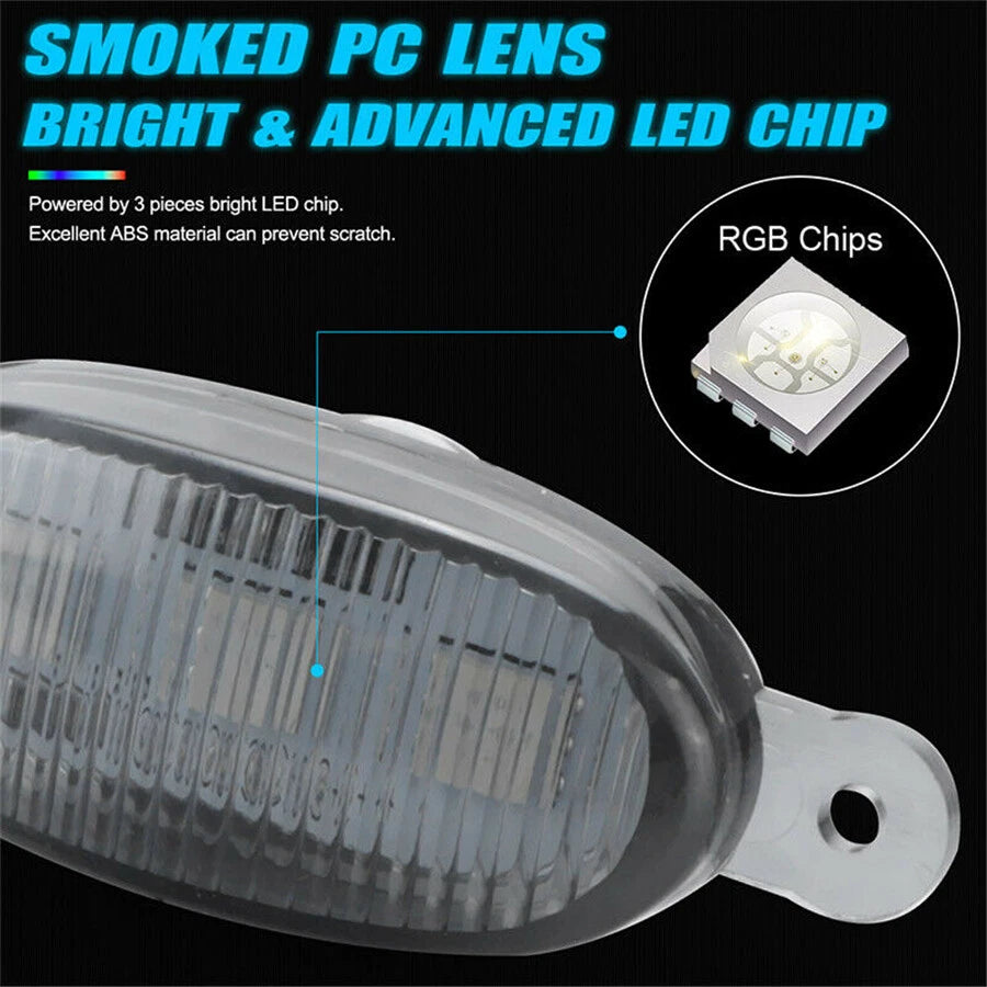 4X RGB LED Front Grille Light Kit for Toyota Ford RAM Pickup