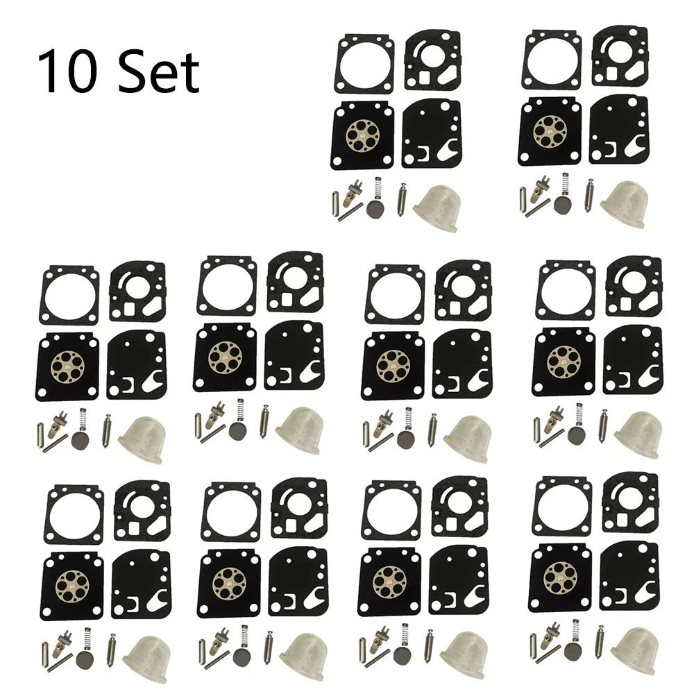 Set of 10 Carburetor Repair Kits for Zama C1U-W18 C1U-W18A C1U-W24