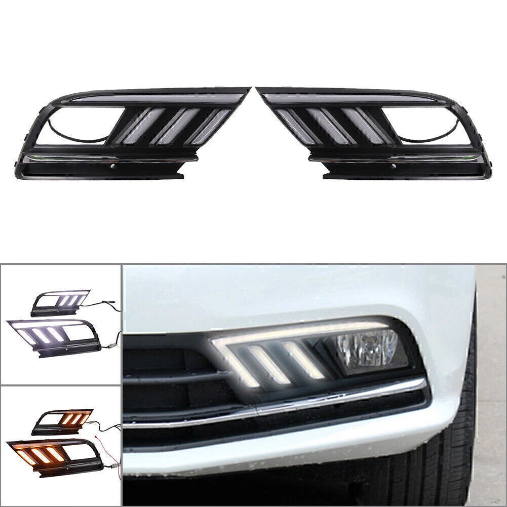 2X ABS Front LED Daytime Running Lights DRL for VW Jetta MK7 (2016–2018)