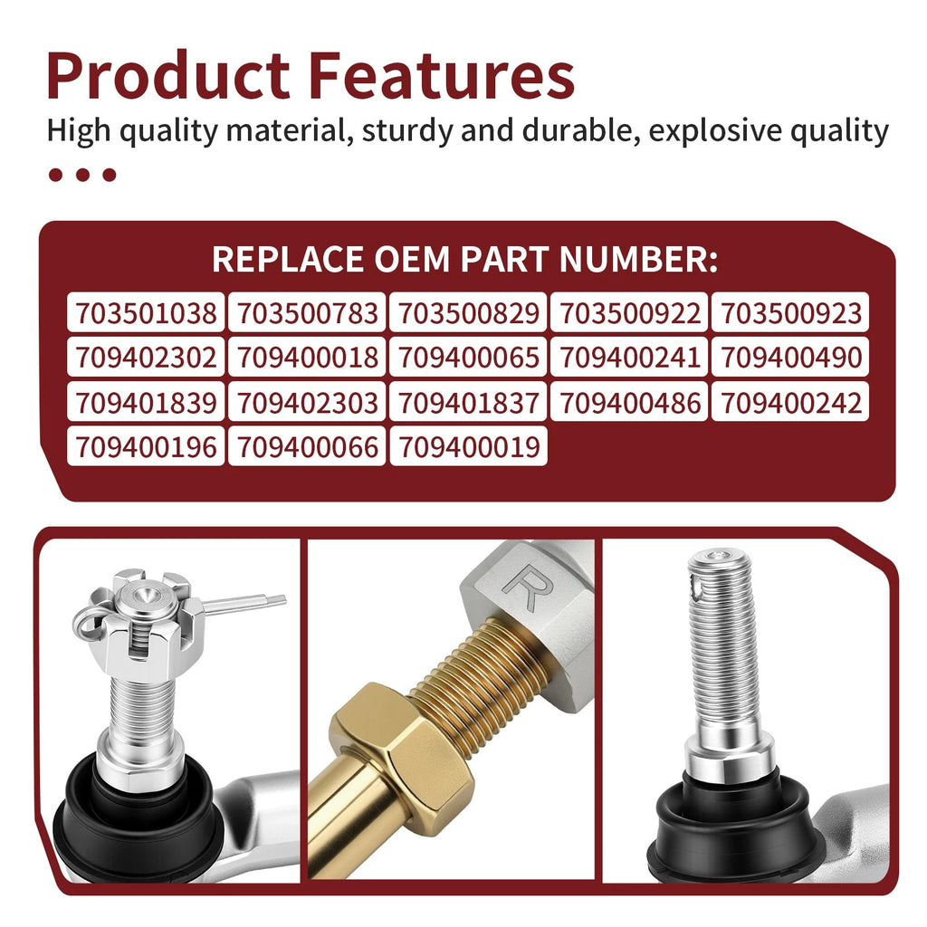 Set of 2 Tie Rod Ends for Can-Am Outlander 1000 850 800R 650 570 500 450