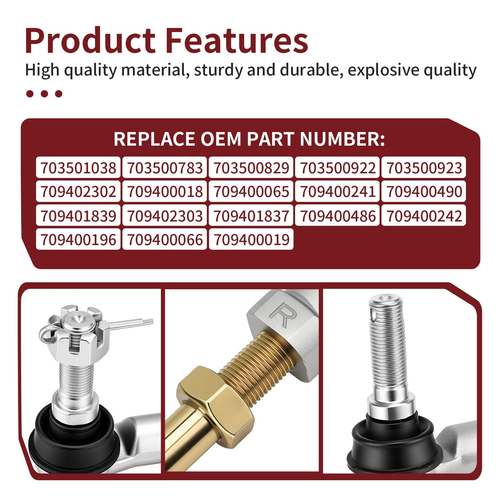 Set of 2 Tie Rod Ends for Can-Am Outlander 1000 850 800R 650 570 500 450