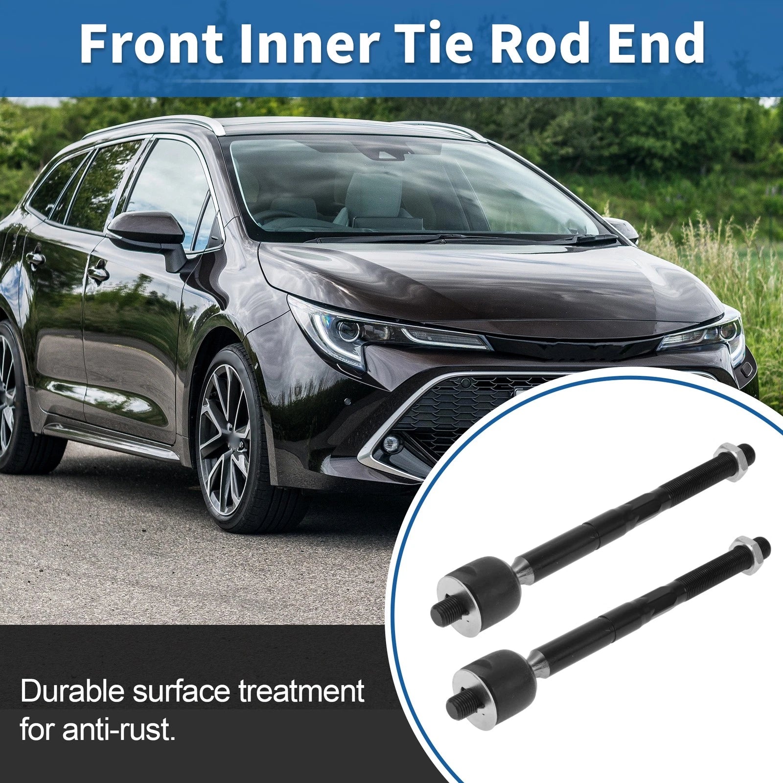 2 Pcs Front Inner Tie Rod End Links Replacement for Toyota Sienna (2004–2010)