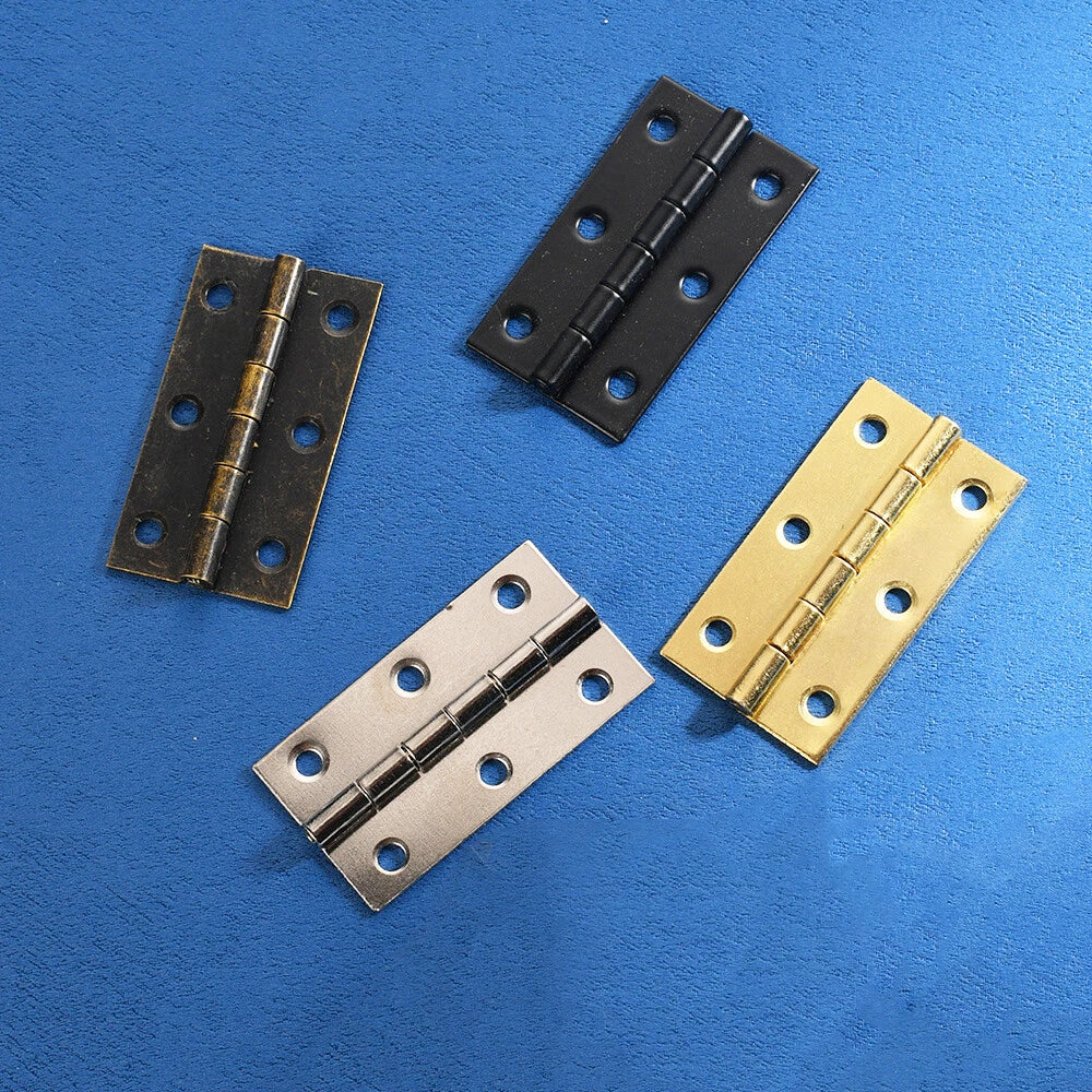 Set of 4 Metal Hinges with Screws for Wooden Box Toolbox Cabinet Door