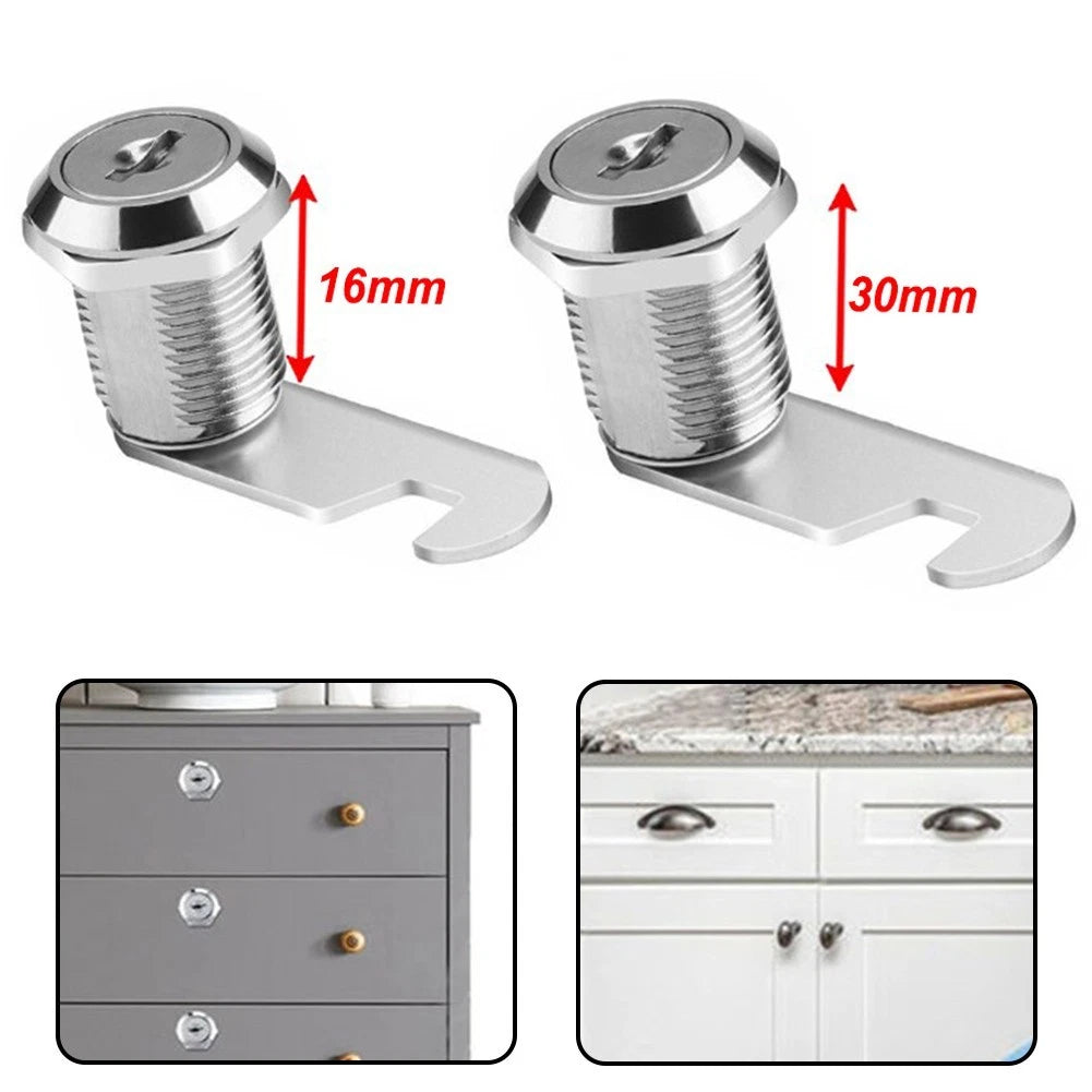 Cam Lock 16/30mm for Mailbox Accessories with 5 Keys Zinc Alloy