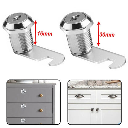 Cam Lock 16/30mm for Mailbox Accessories with 5 Keys Zinc Alloy