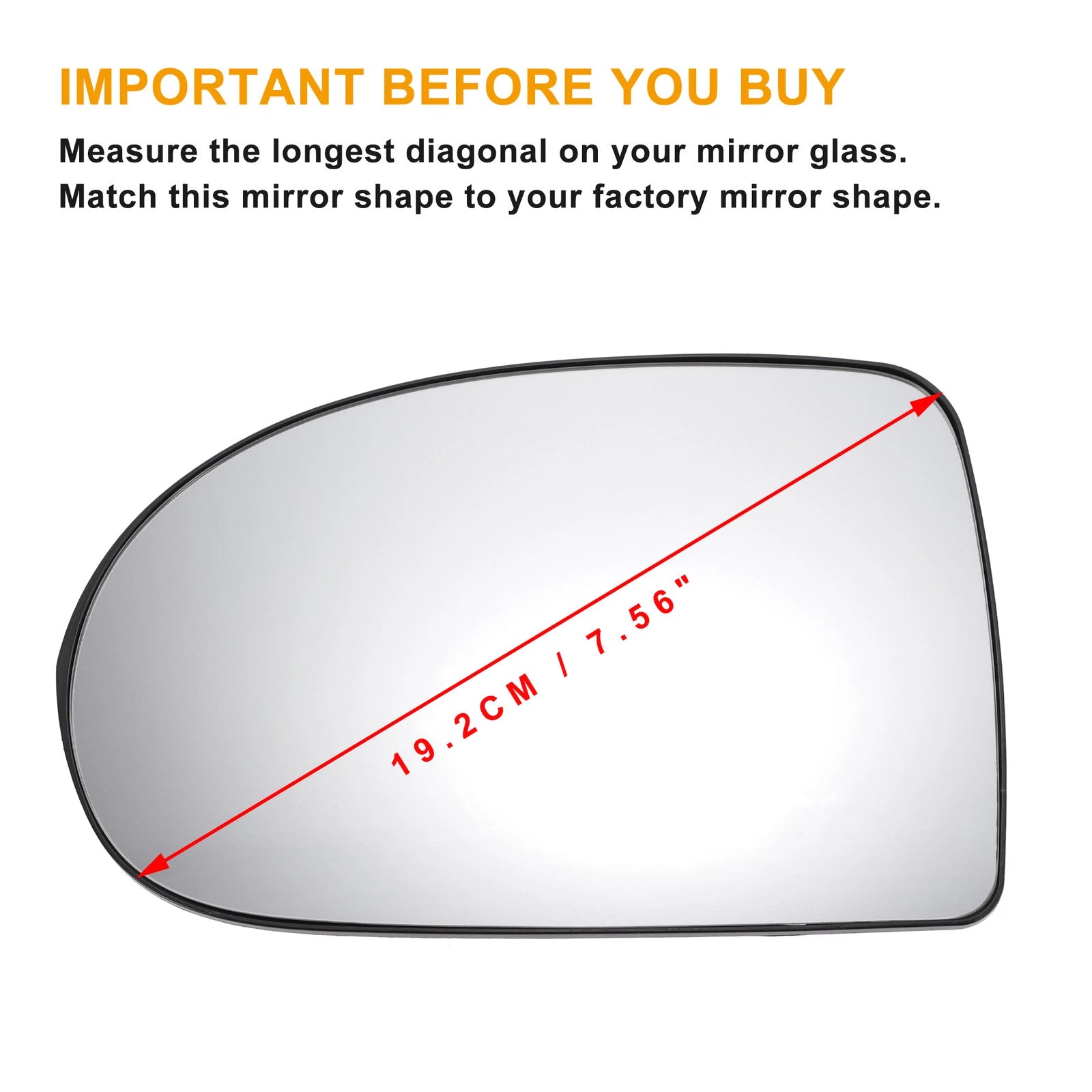 Left Side Heated White Mirror Glass for Jeep Compass (2010–2016)