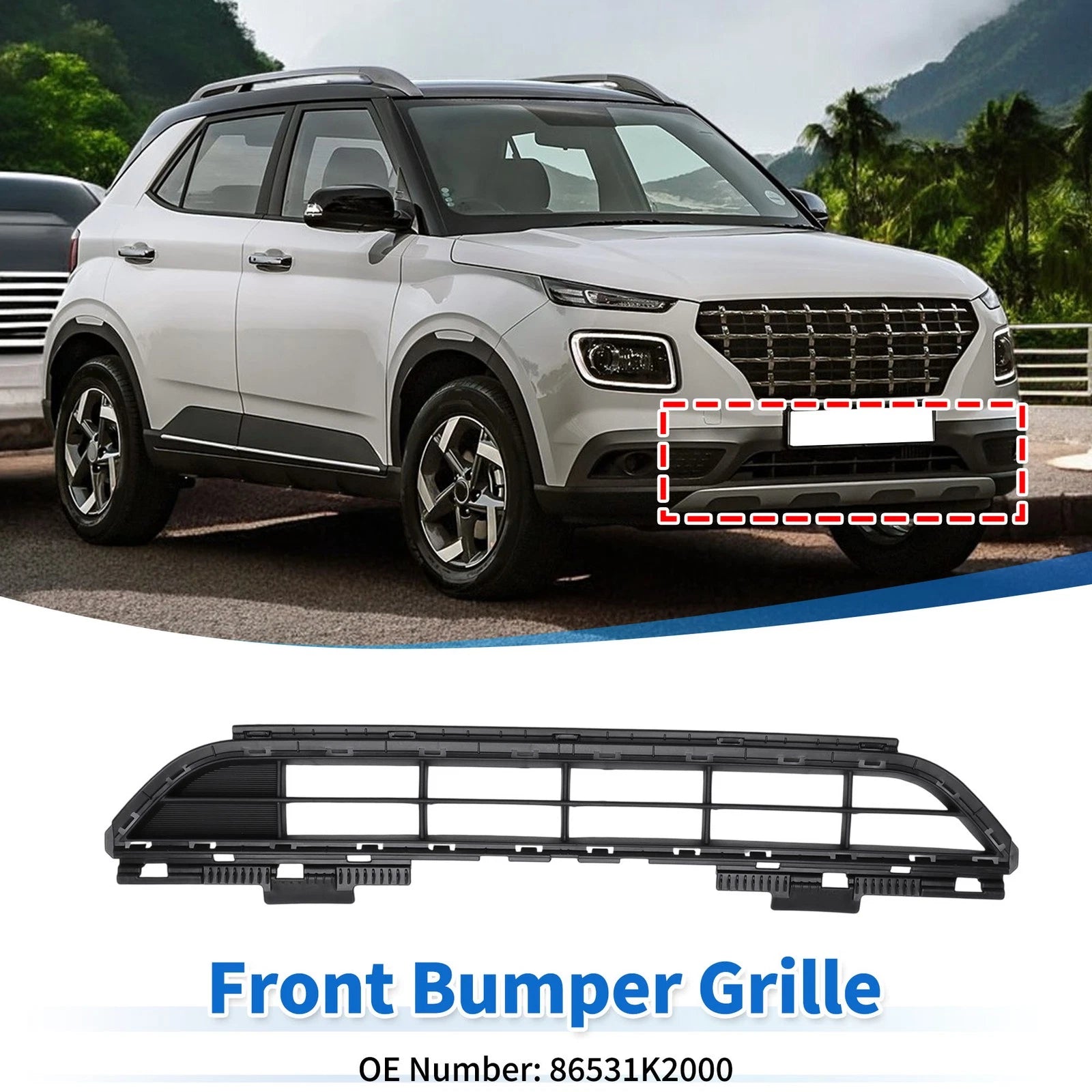 Lower Grille Front Bumper Grille Replacement for Hyundai Venue 2020-2022
