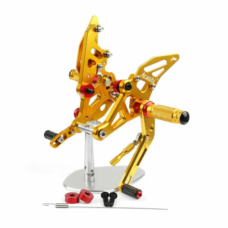 Aluminum Rearsets Footpegs Pedals for Yamaha MT-07/FZ07 (2014–2018) Gold T9