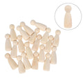 Set of 10 Unpainted Wooden Peg Dolls Figures for Wedding Decor 35mm