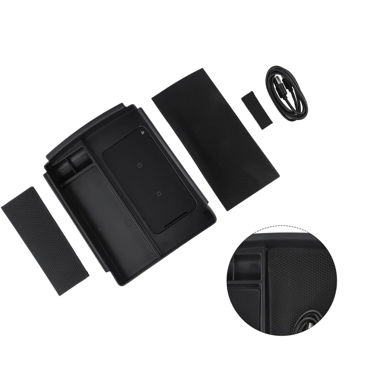 Console Armrest Storage Box with Wireless Charger for Tesla Model X S (2015–2023)