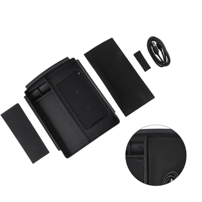 Console Armrest Storage Box with Wireless Charger for Tesla Model X S (2015–2023)