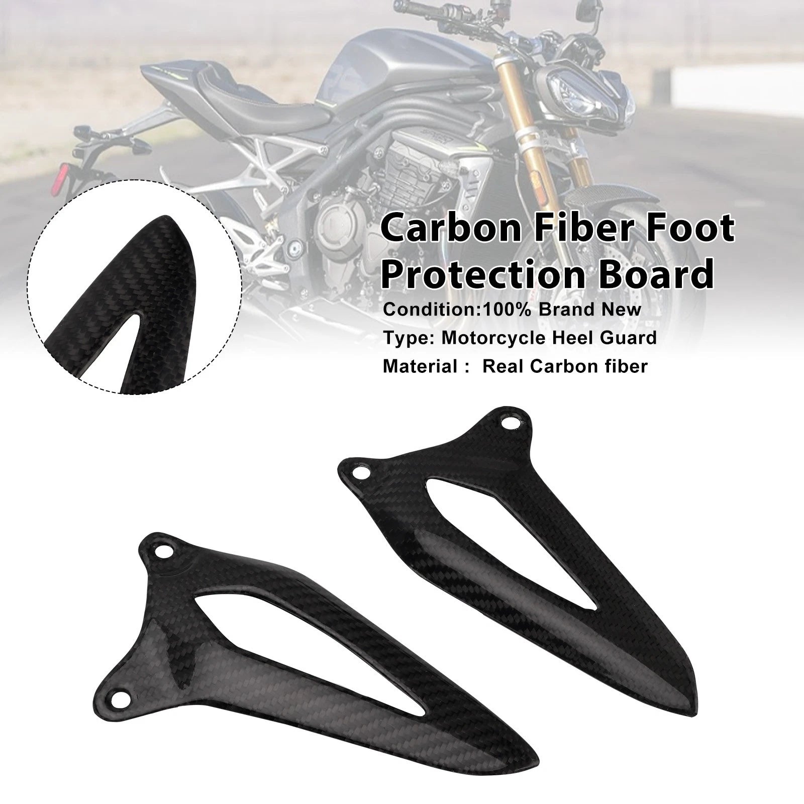 Real Carbon Fiber Foot Board for Triumph Speed Triple 1200 RS/RR (2021–2025)