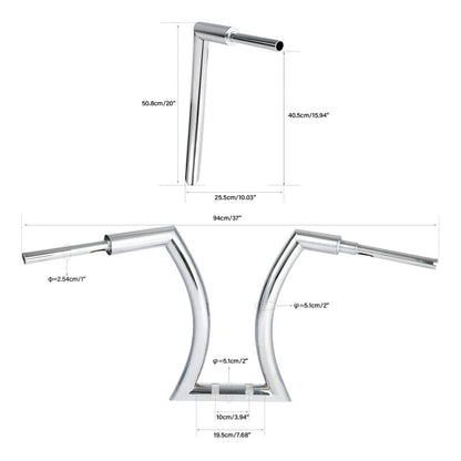 2'' Rise Ape Hanger Handlebar for Harley Sportster (14''/16''/18''/20'') Chrome