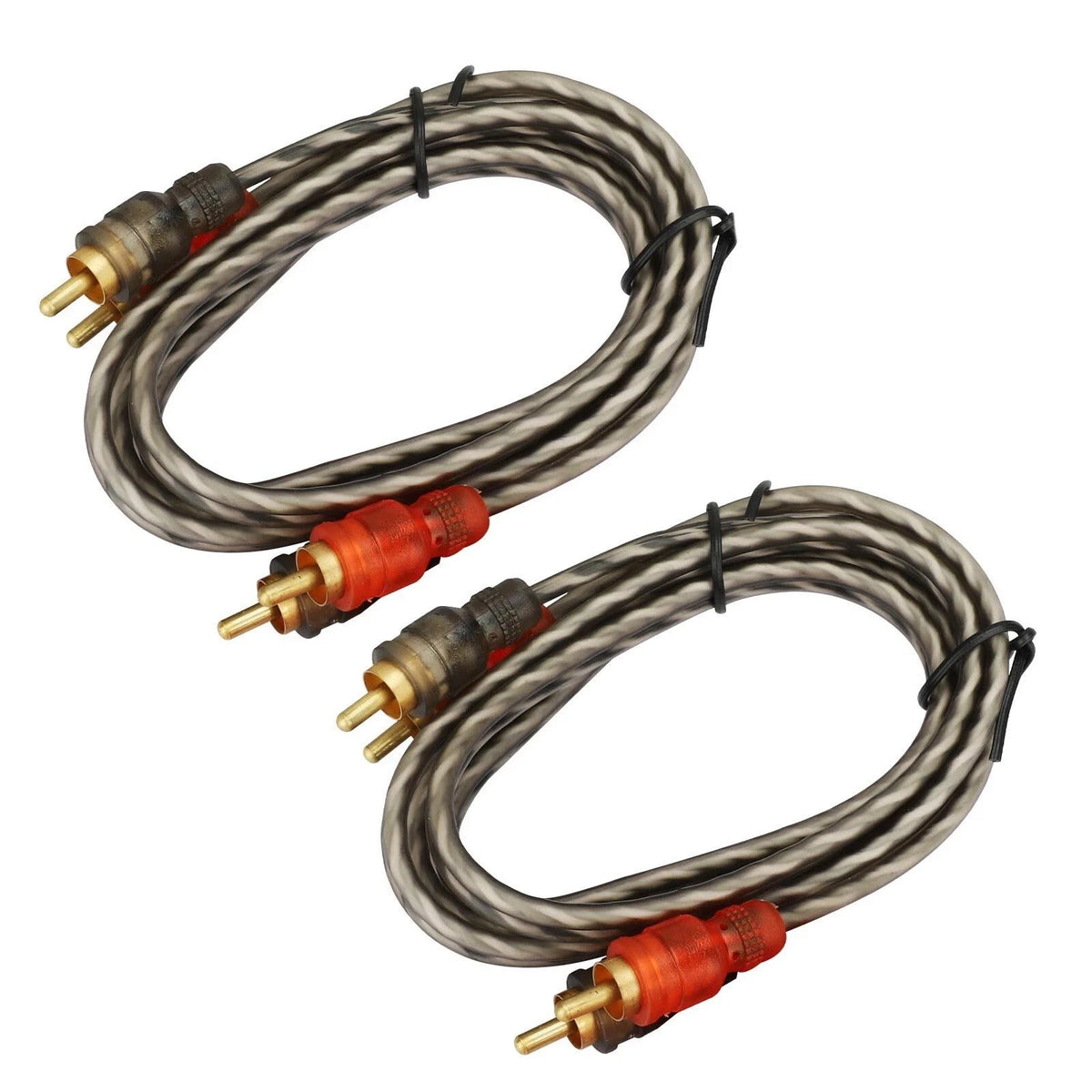 2X RCA Cables 2 Channel Twisted 4Ft Shielded Interconnect Wire