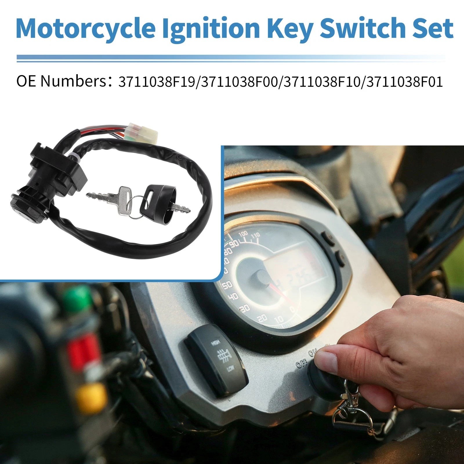 Ignition Key Switch No. 3711038F19 for Suzuki LT-A400 Eiger (2002–2007)