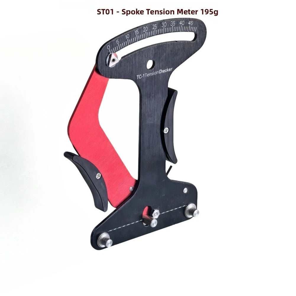 Spoke Tension Meter Tool for Bicycle Wheel Trueing (Aluminum, Red Finish)