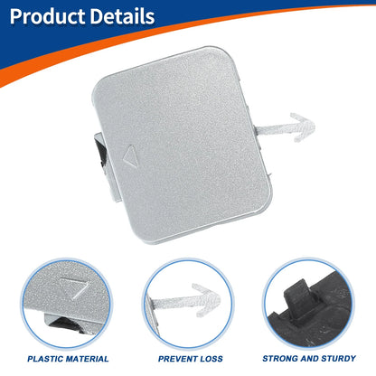 Tow Hook Cover for BMW 525i 528i (No. 51118212527, Silver Tone)
