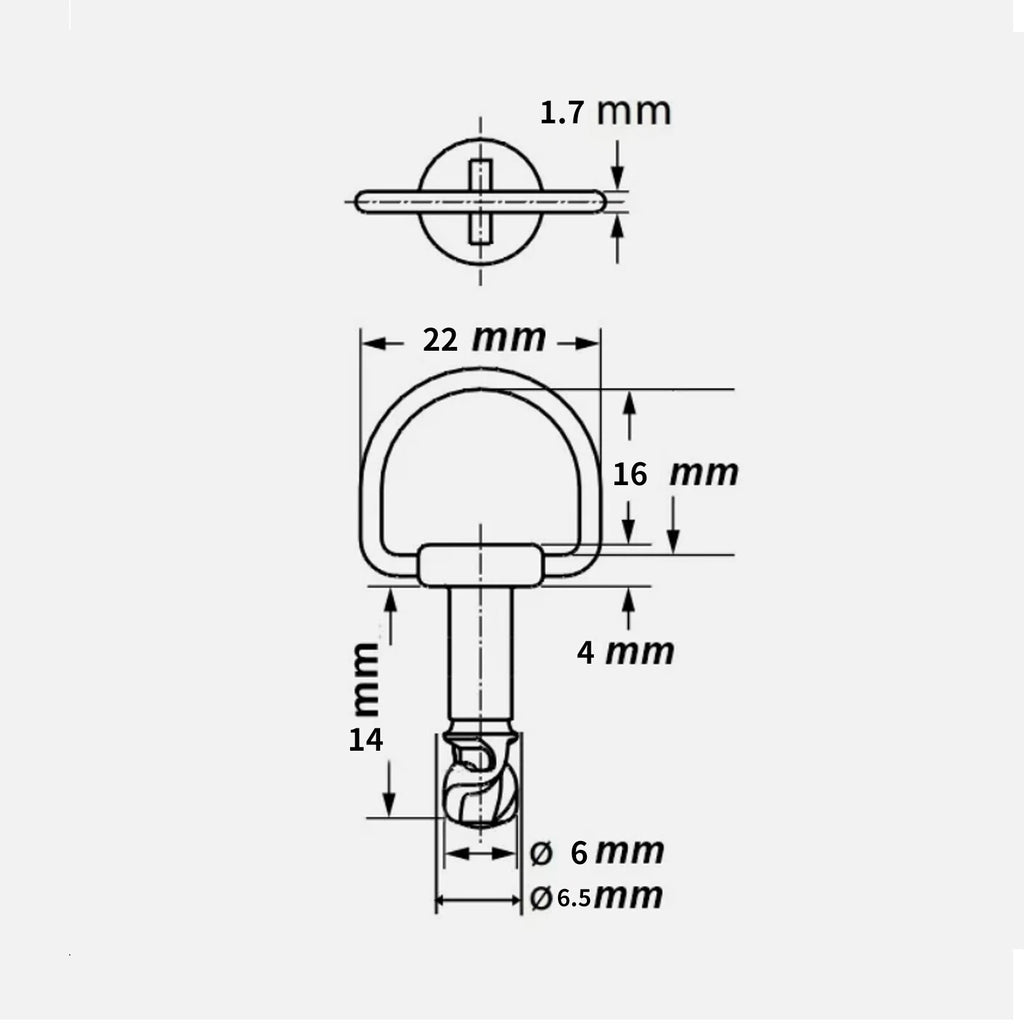 5 Pack D Ring Release Fairing Fasteners for Motorcycle (14mm T9)