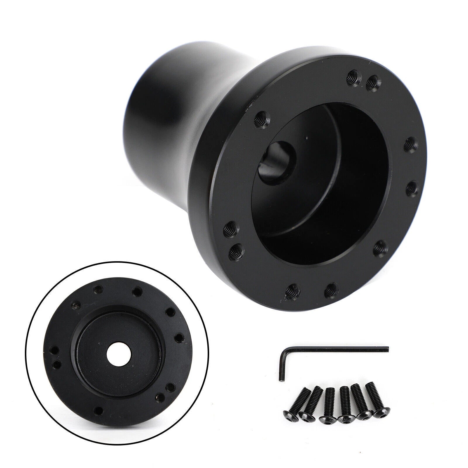 Aluminum Steering Wheel Adapter Hub for Club Car Precedent (Black)