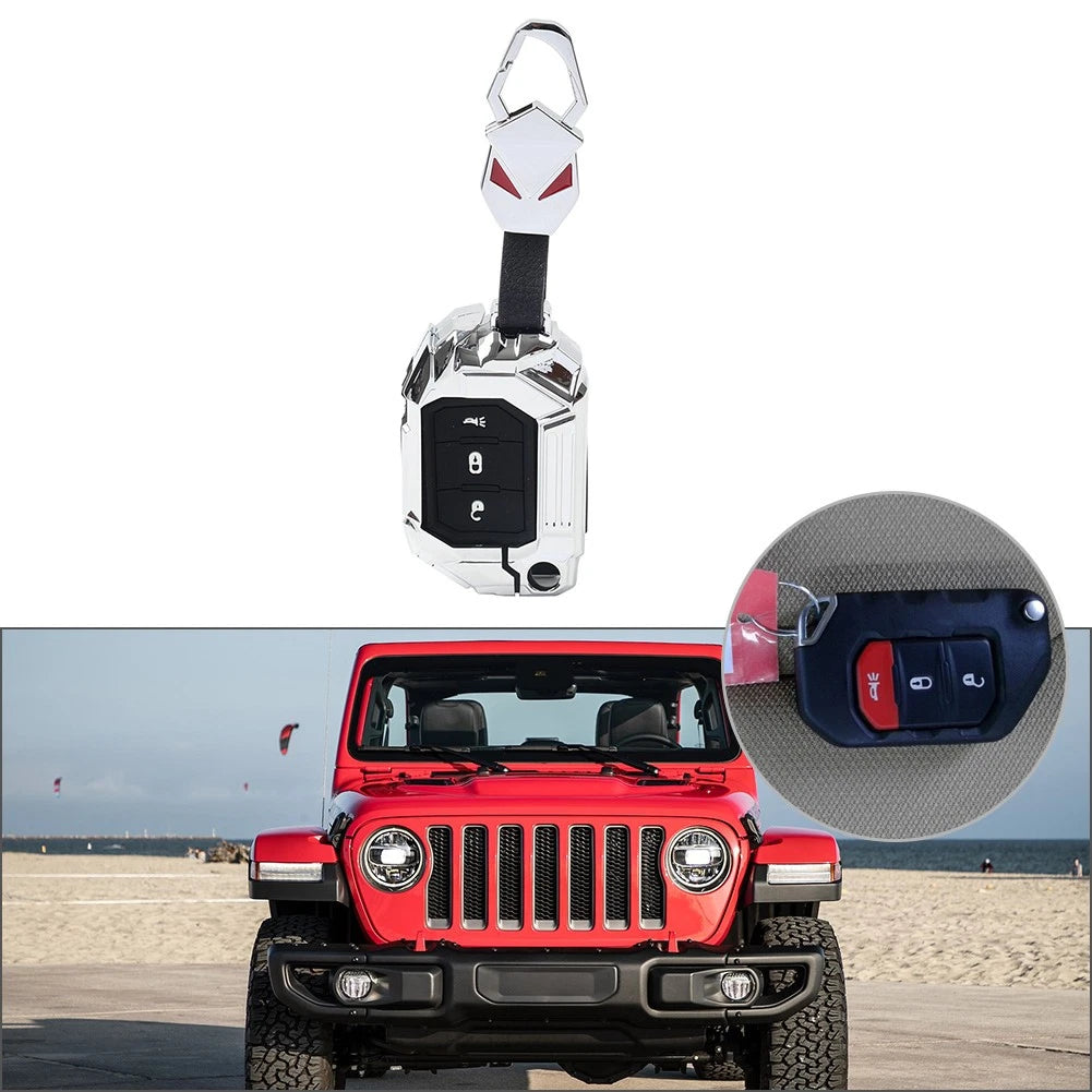 1x Silver Keyless Remote Key Fob Cover for Jeep Gladiator (2020–2024)
